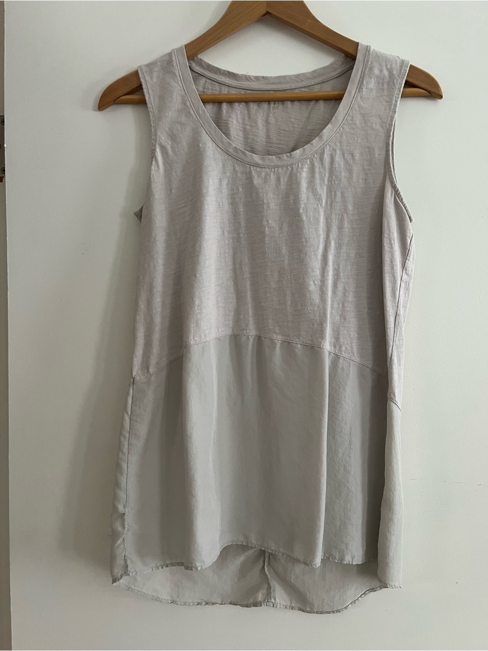 Garnet Hill Light Gray Layered Sleeveless Tunic and Matching Light Coat